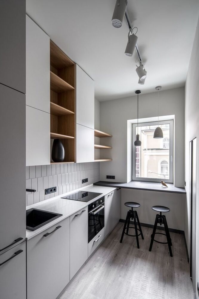 Дизайн узкой кухни: 16 способов оформить интерьер стильно