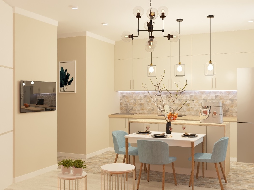 Эклектичная двушка с необычной кухней: дизайн-проект ReRooms