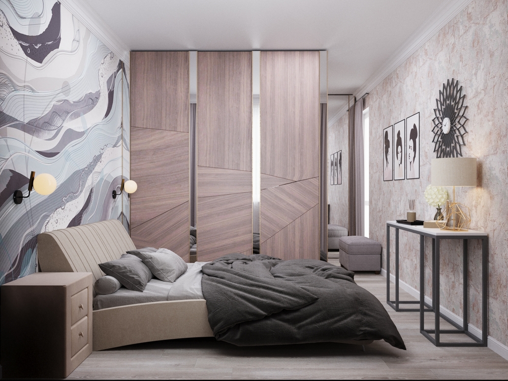 Яркий эклектичный интерьер в просторной трешке