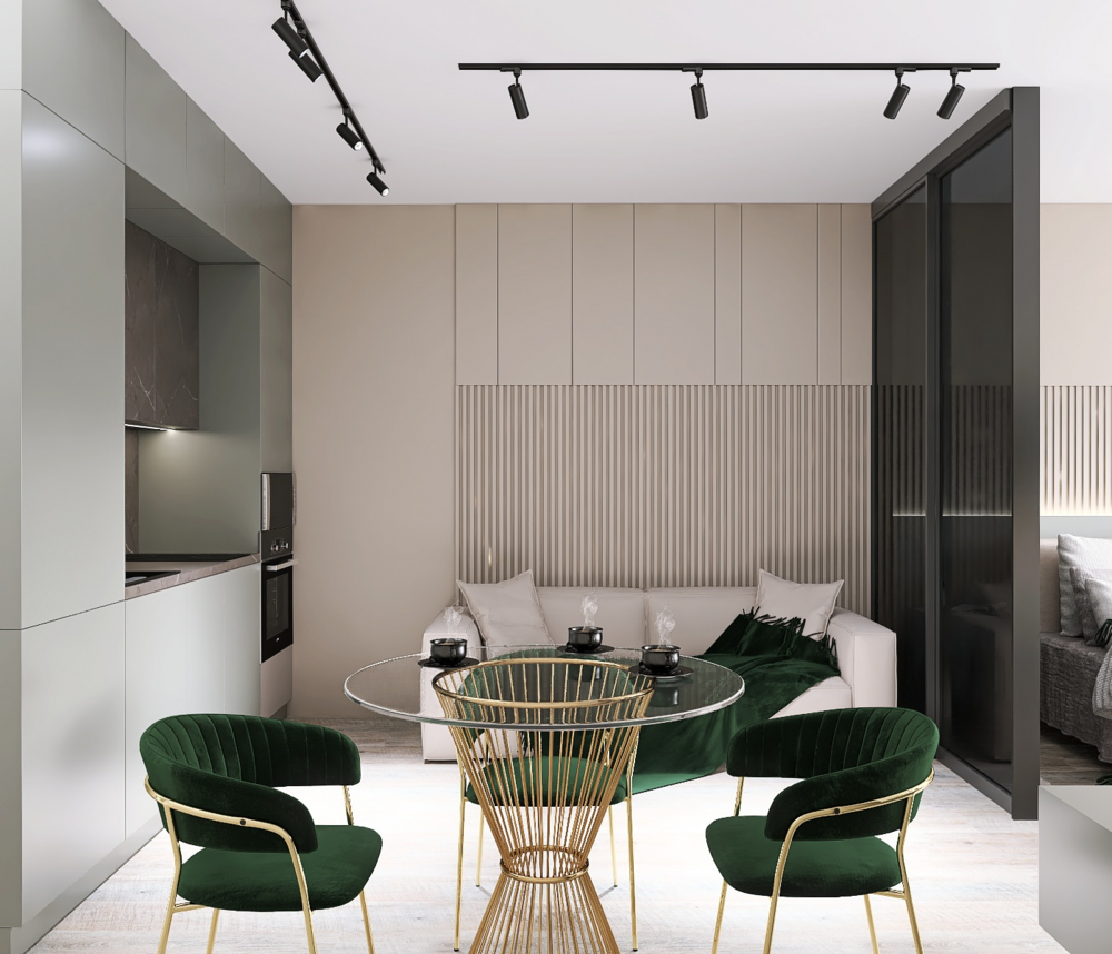 Функциональность и простор: квартира-студия в стиле модернизм