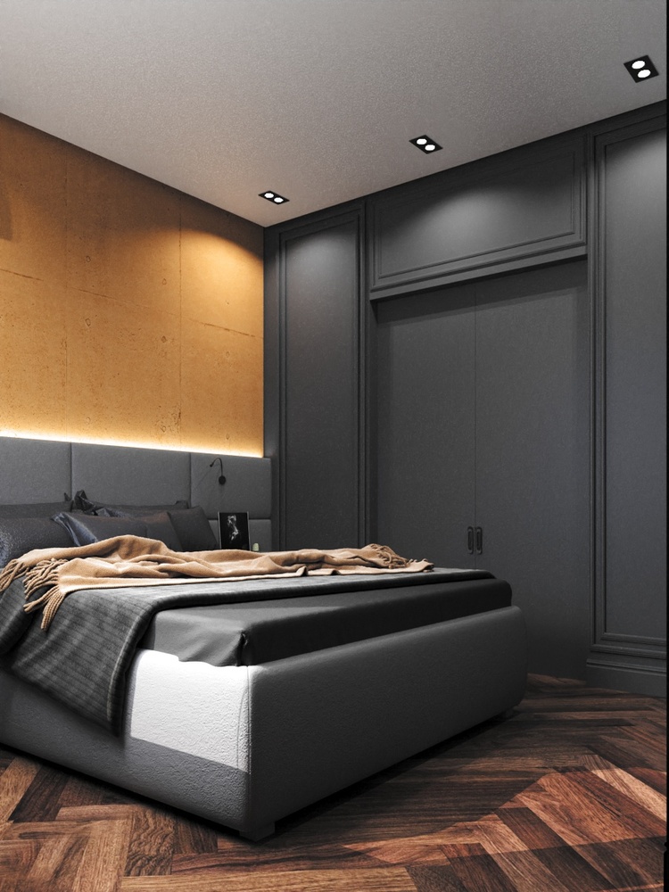 Новый тренд: 15 роскошных спален в темных тонах