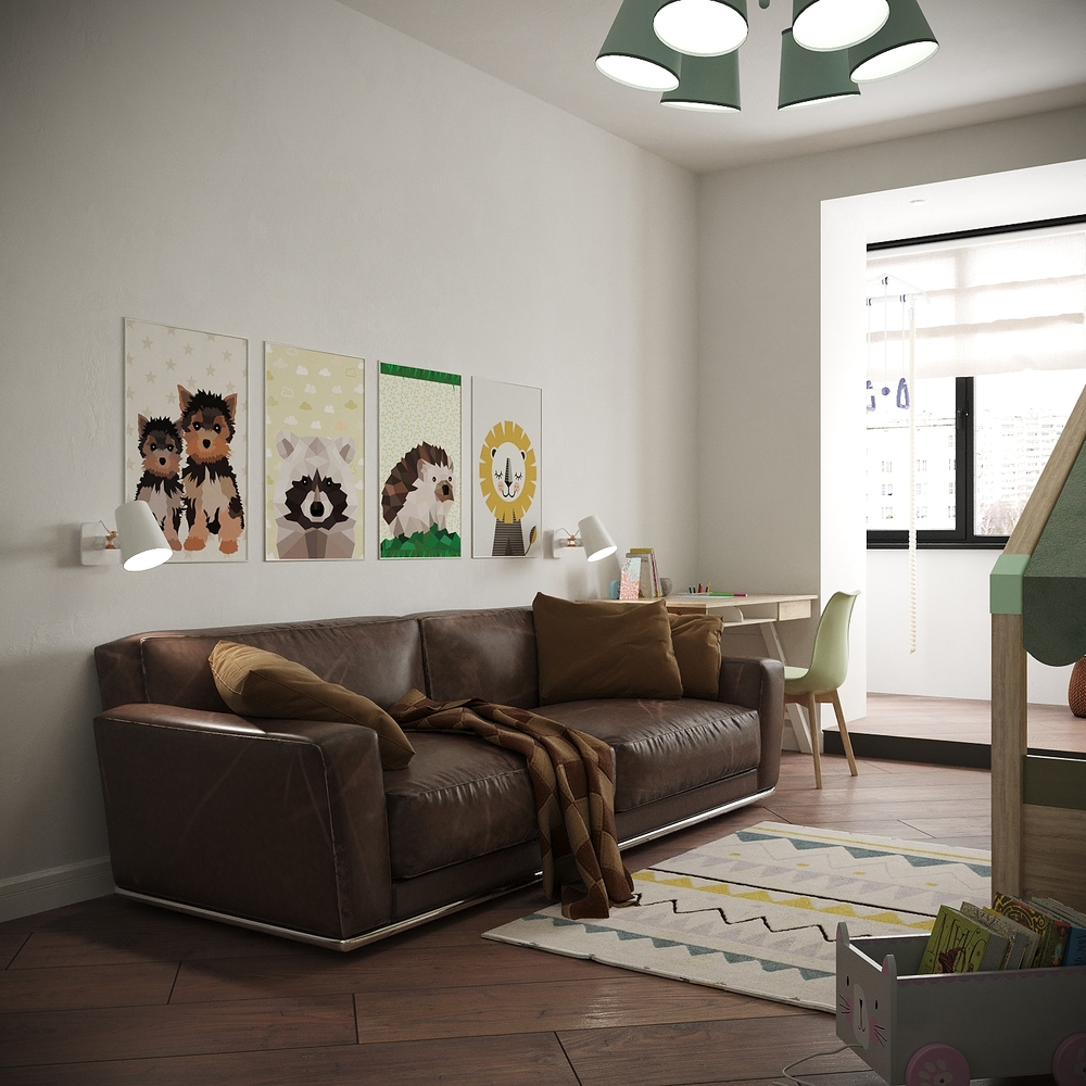 Дизайн двушки с просторной кухней в скандинавском стиле