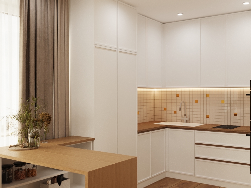25 белых кухонь с ярким дизайном