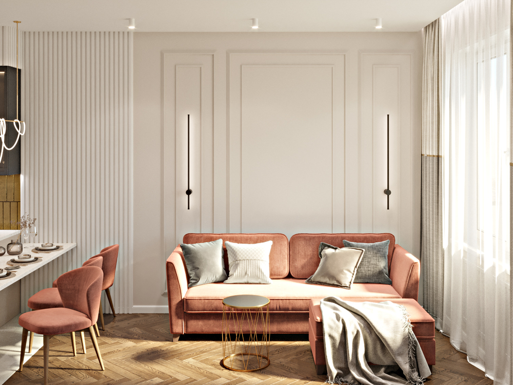 Персиковый цвет в интерьере: тепло, уют и хорошее настроение