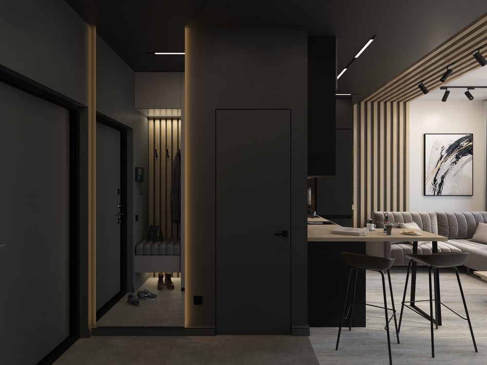 25 стильных интерьеров с черным полом