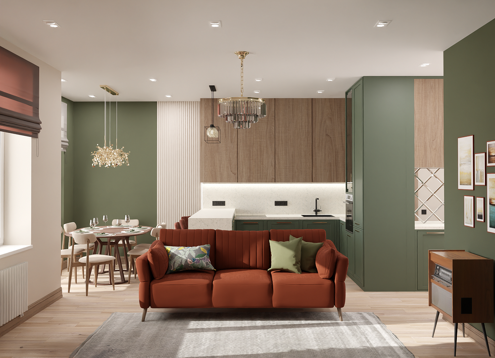 20 запоминающихся интерьеров с красным диваном