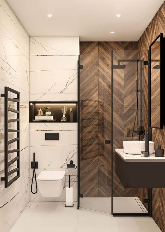 Фото № 17: Дизайн ванной с душевой кабиной: 30 современных вариантов