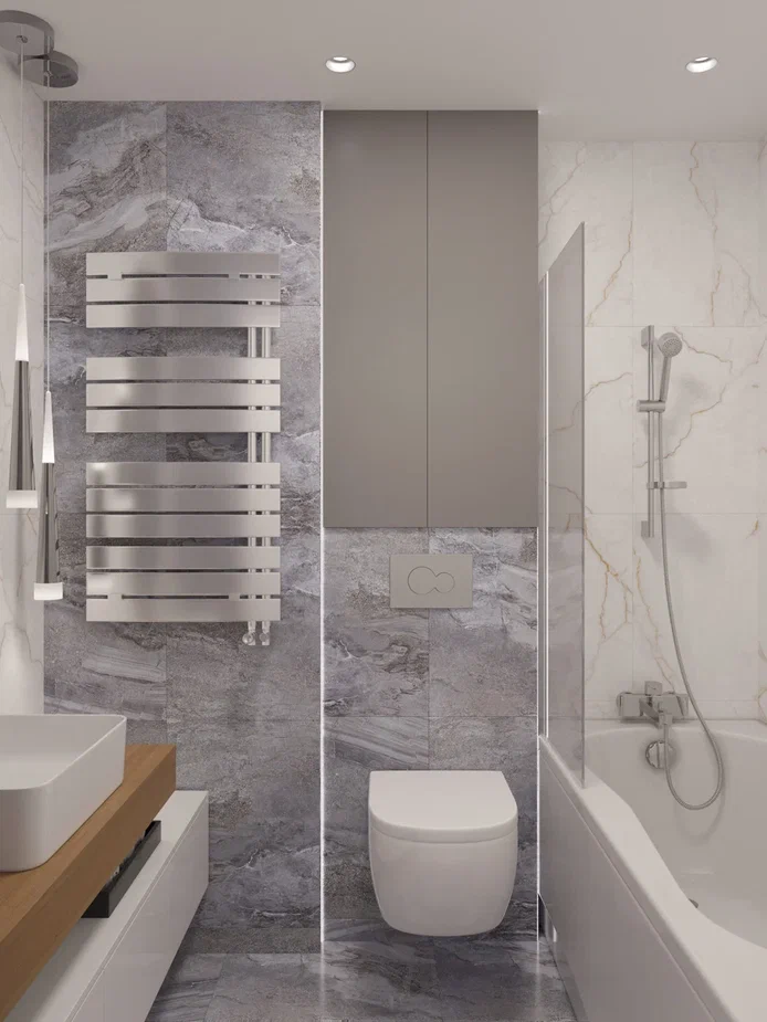 Фото № 28: Санузел вместе с душем: 27 красивых идей