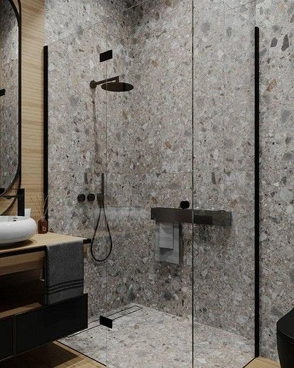 Фото № 1: Санузел вместе с душем: 27 красивых идей