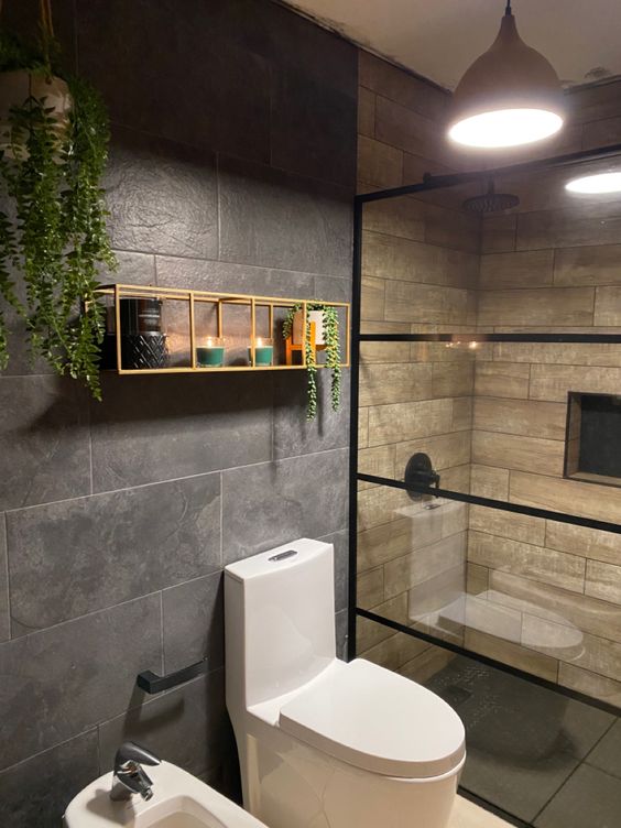 Фото № 3: Санузел вместе с душем: 27 красивых идей