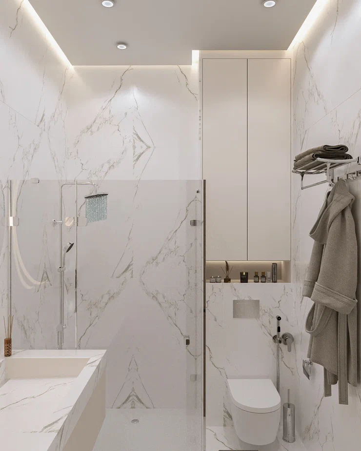 Фото № 14: Санузел вместе с душем: 27 красивых идей