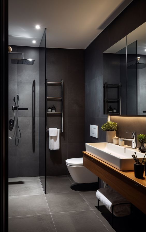 Фото № 9: Санузел вместе с душем: 27 красивых идей