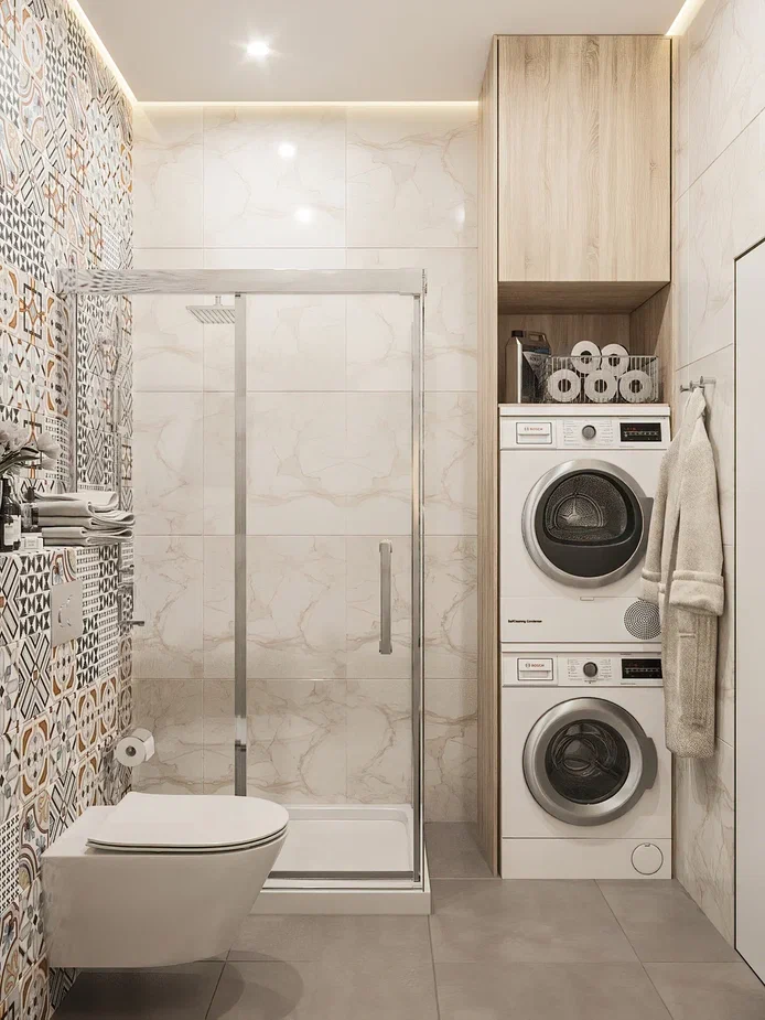 Фото № 3: Натяжной потолок в ванной: все за и против