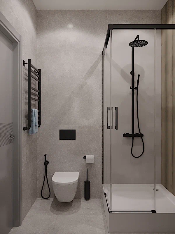 Фото № 1: 20 вариантов оформления ванной в сером цвете