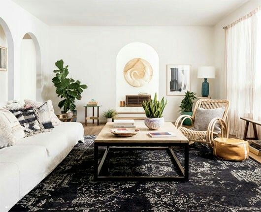 Фото № 8: Как дополнить интерьер с помощью ковра: 25 уютных примеров