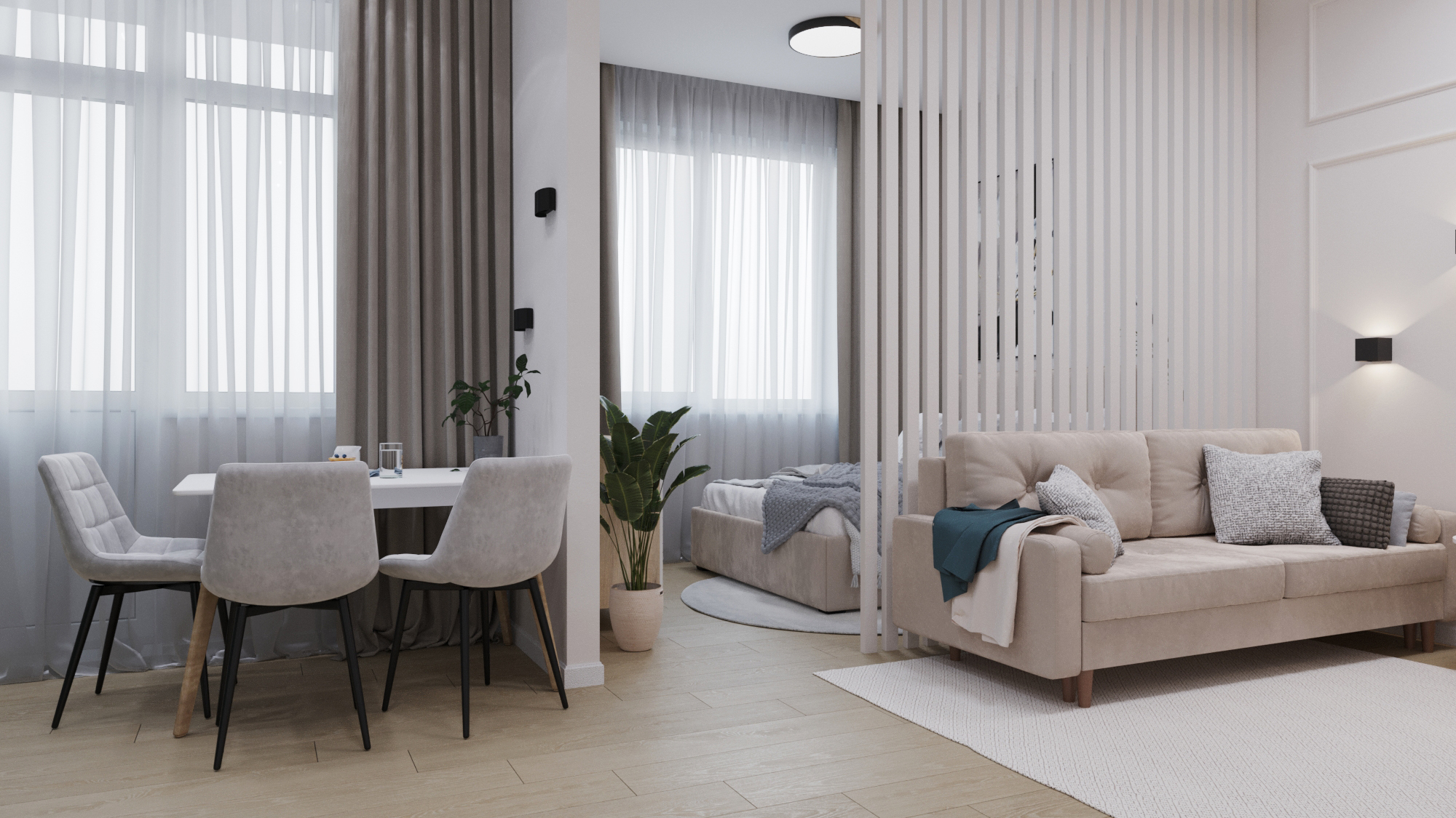 Фото № 2: Дизайн однокомнатной квартиры: идеи и советы от ReRooms