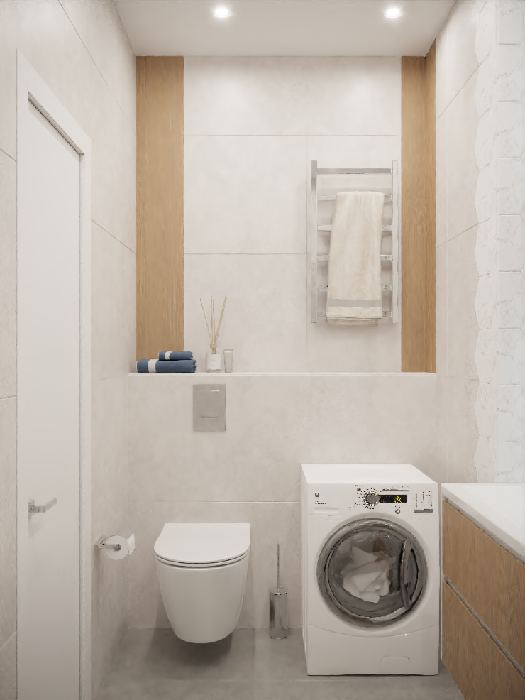 Фото № 1: Дизайн однокомнатной квартиры в доме серии КОПЭ