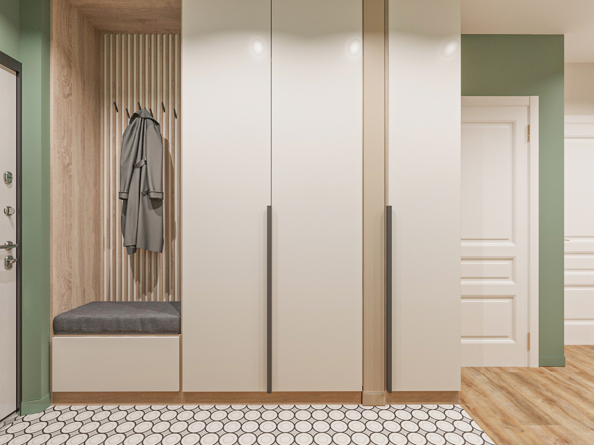 Фото № 1: Дизайн двушки-«распашонки» в панельном доме серии П-44Т