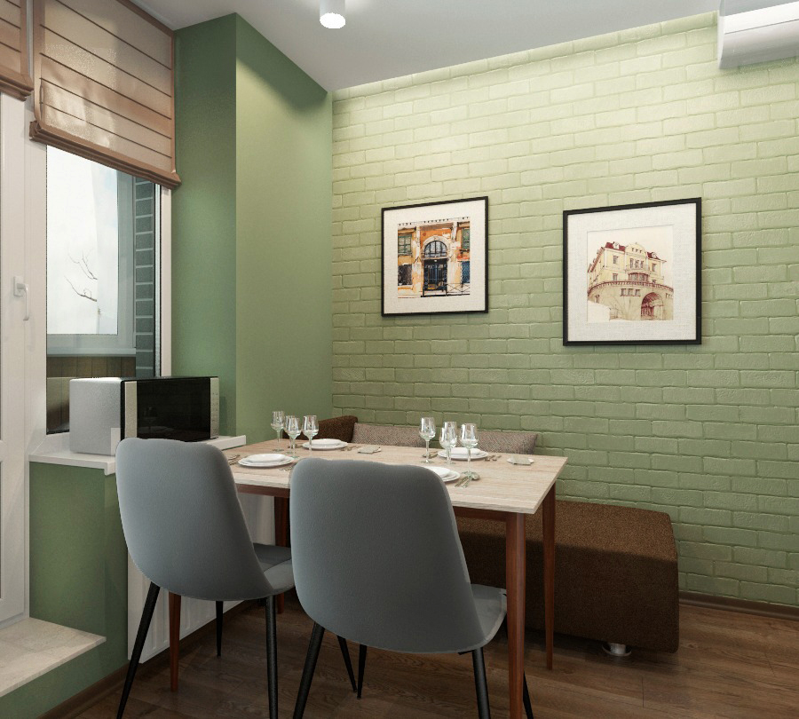 Фото № 11: Имитация кирпичной кладки с помощью обоев под кирпич: недорого и эффектно 