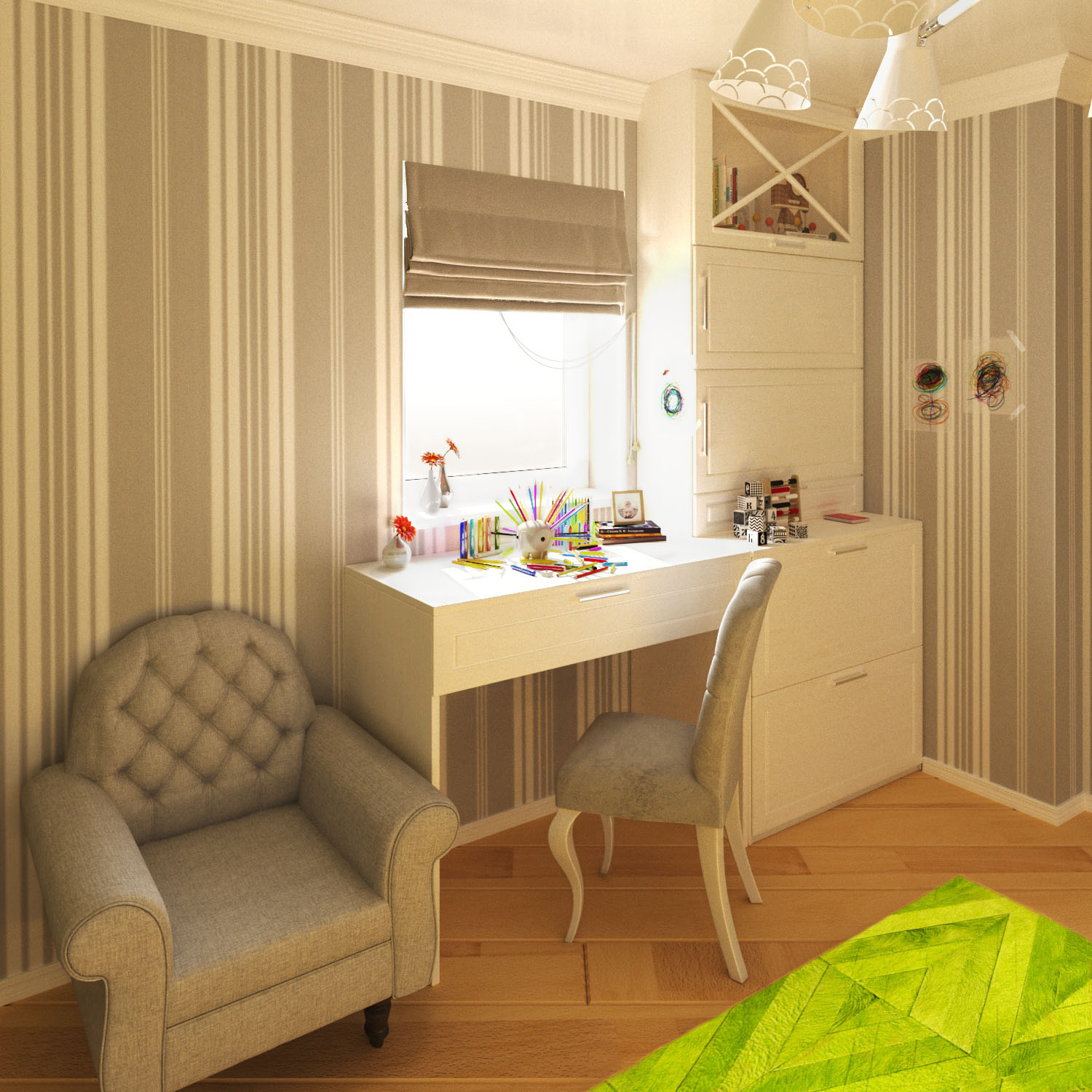 Фото № 5: Полосатые обои в интерьере разных стилей: 15 фото