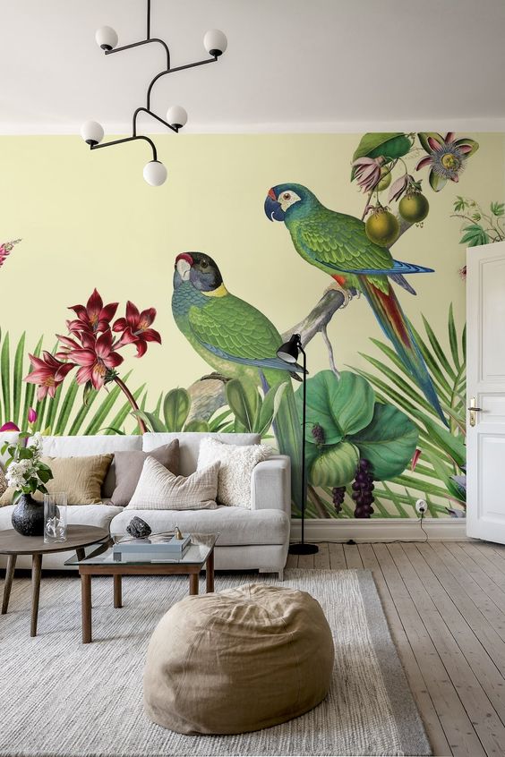 Фото № 12: Обои с птицами в интерьере: фотообзор лучших примеров