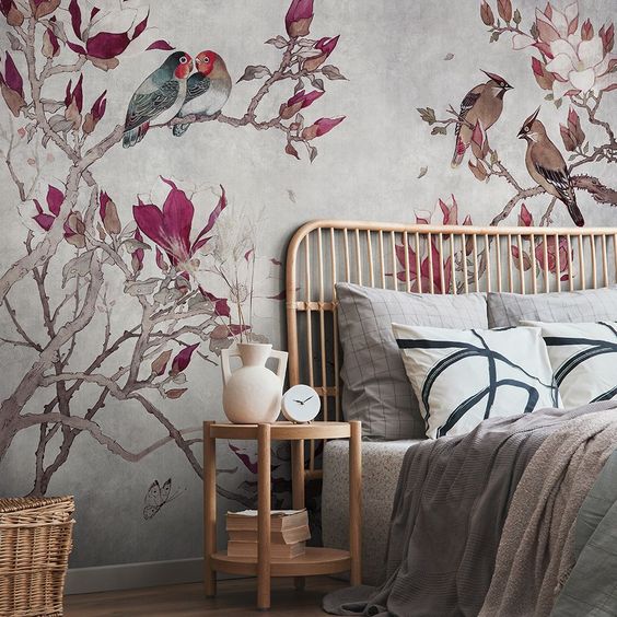 Фото № 3: Обои с птицами в интерьере: фотообзор лучших примеров