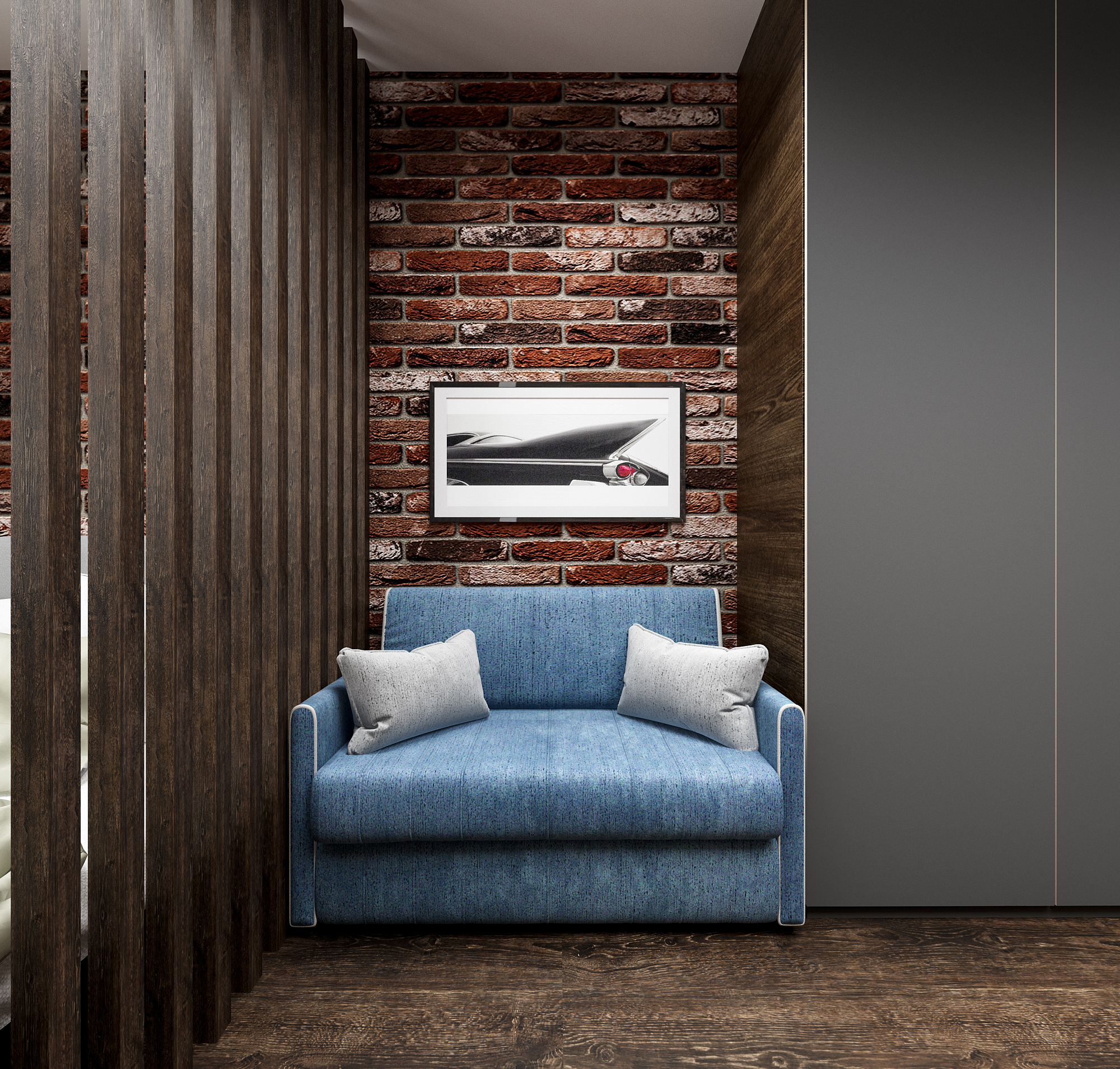 Фото № 21: 22 стильных интерьера с обоями под камень