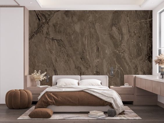 Фото № 19: 22 стильных интерьера с обоями под камень