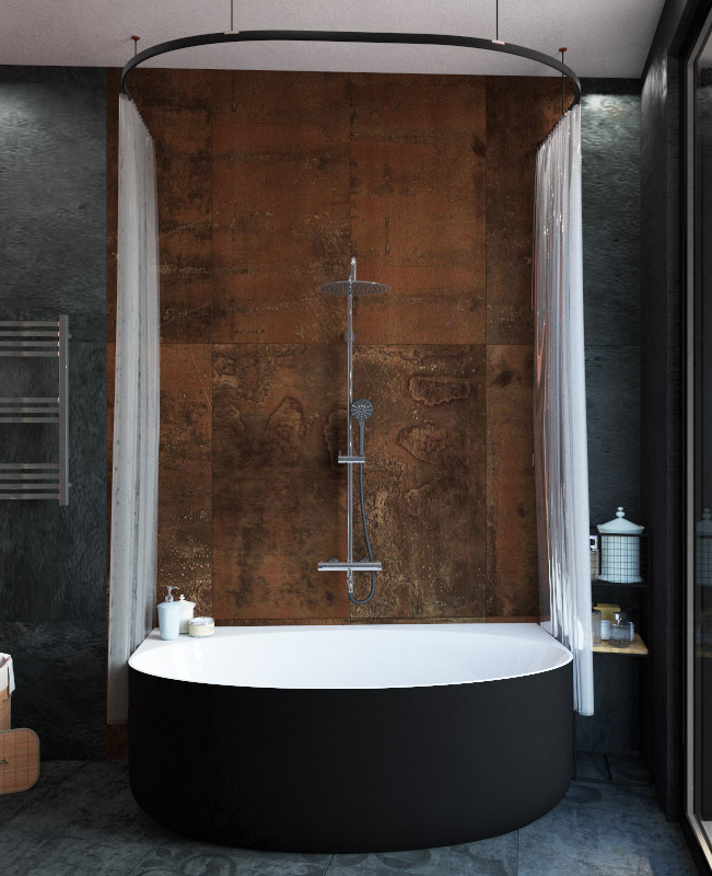 Фото № 5: 25 темных ванных комнат: чем они хороши