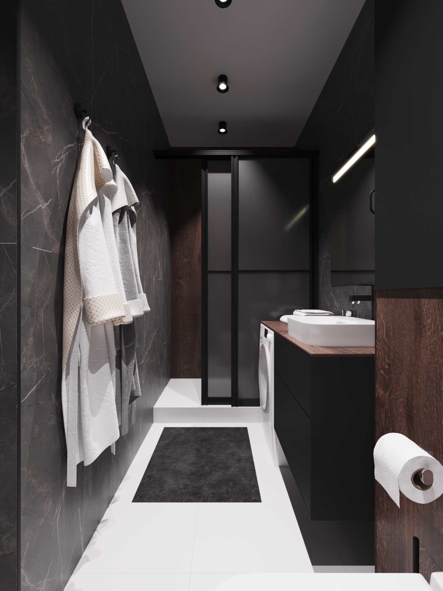 Фото № 18: 25 темных ванных комнат: чем они хороши