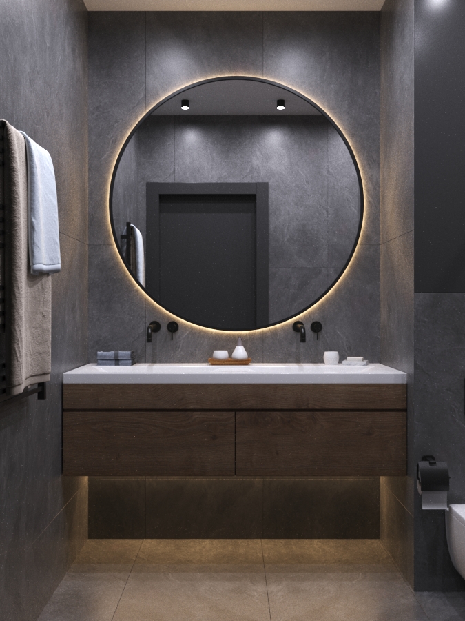 Фото № 23: 25 темных ванных комнат: чем они хороши