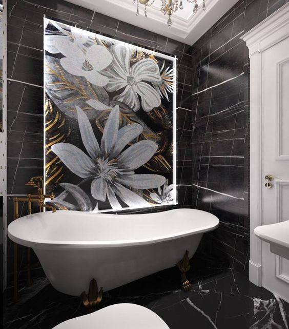 Фото № 9: 25 темных ванных комнат: чем они хороши