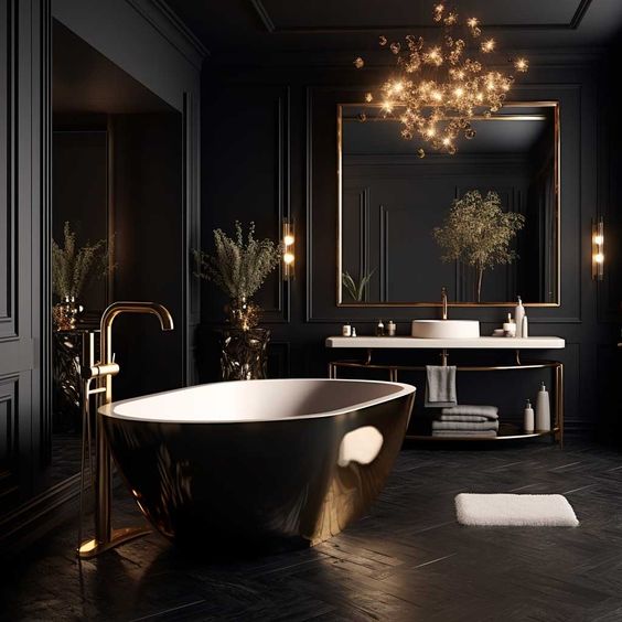 Фото № 13: 25 темных ванных комнат: чем они хороши