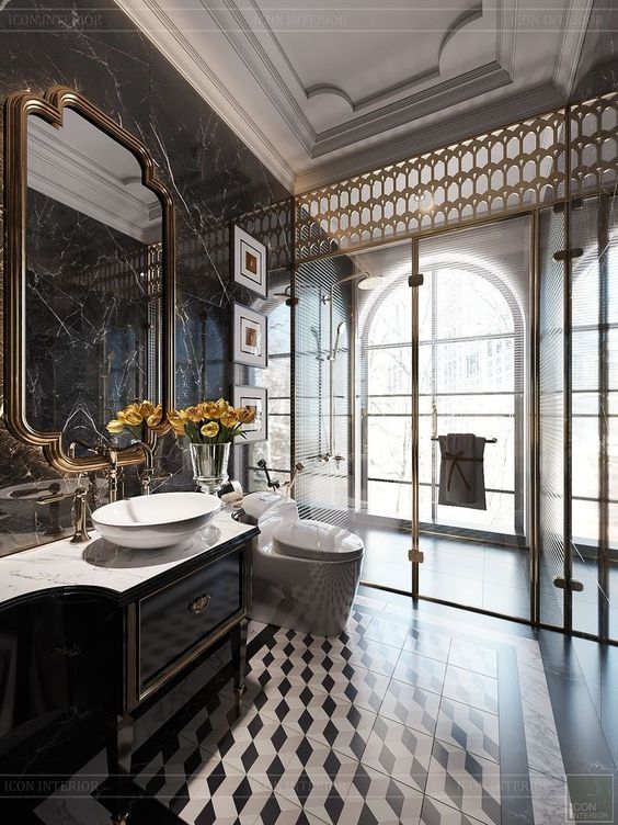 Фото № 14: 25 темных ванных комнат: чем они хороши