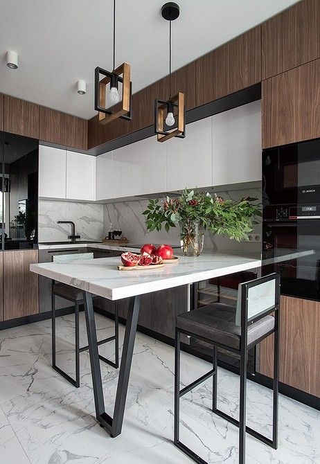 Фото № 11: 10 вариантов п-образной кухни 