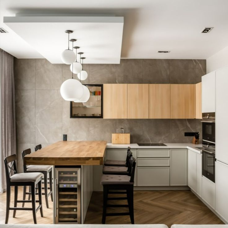 Фото № 12: 10 вариантов п-образной кухни 