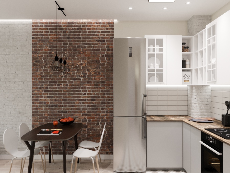 Фото № 13: Как обыграть кирпичную стену в интерьере кухни: 15 примеров удачных сочетаний