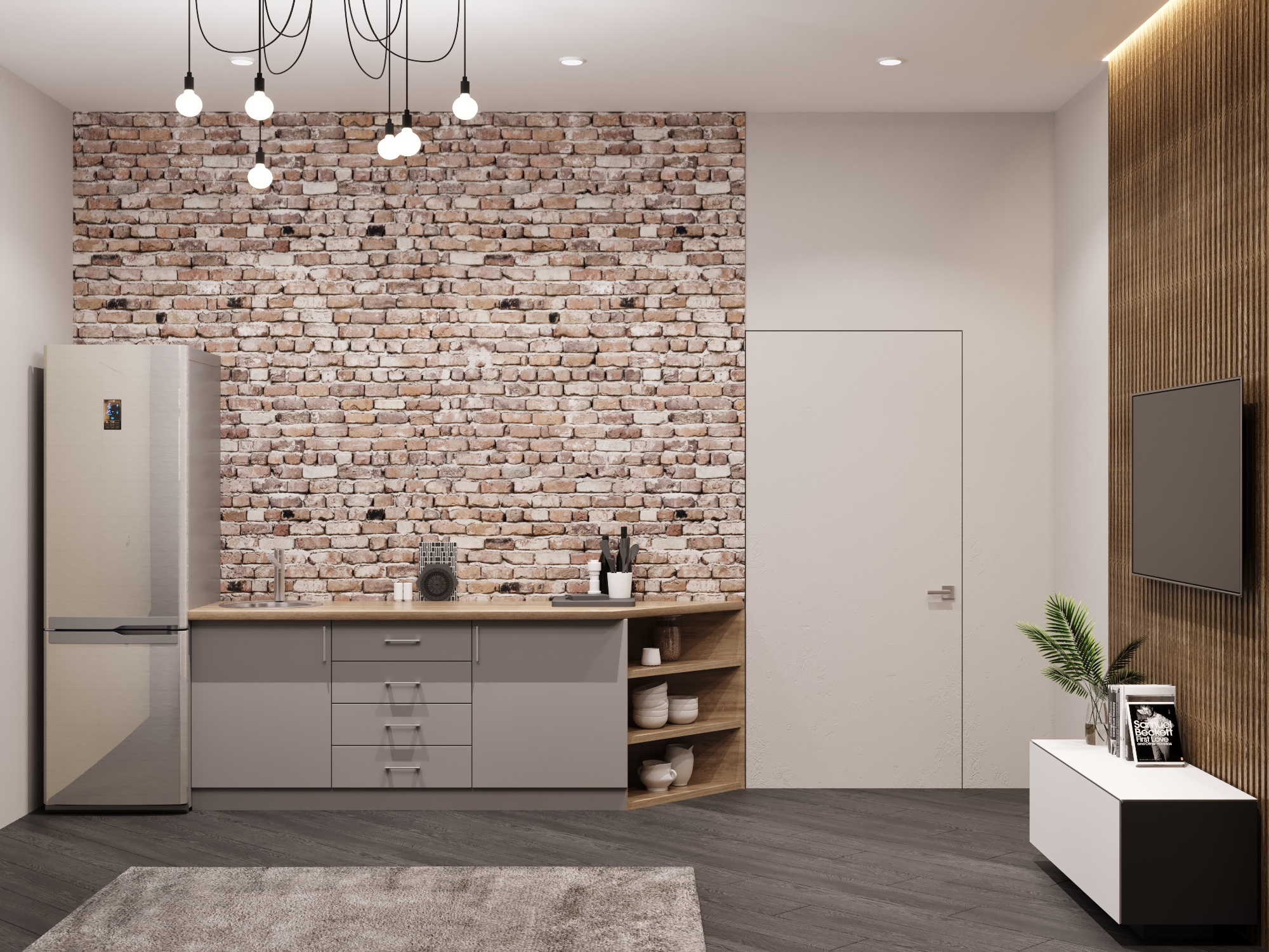 Фото № 15: Как обыграть кирпичную стену в интерьере кухни: 15 примеров удачных сочетаний