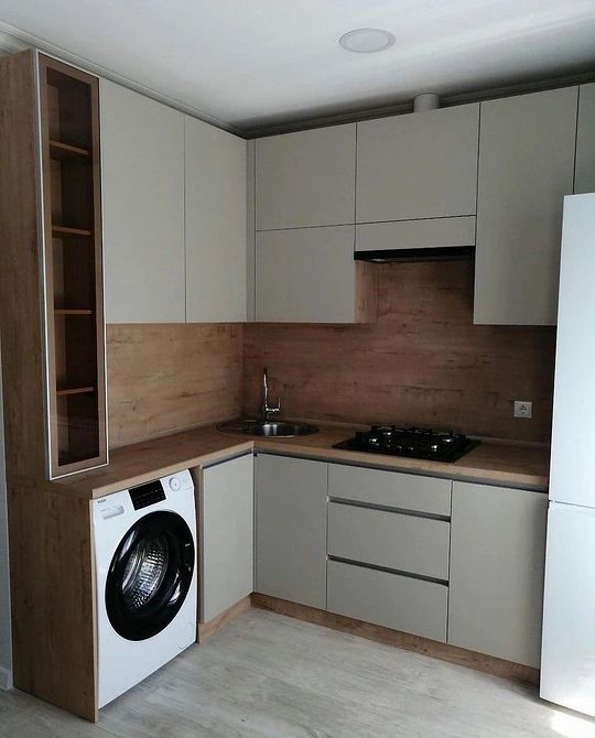 Фото № 11: Дизайн кухни со стиральной машиной: секреты и тонкости