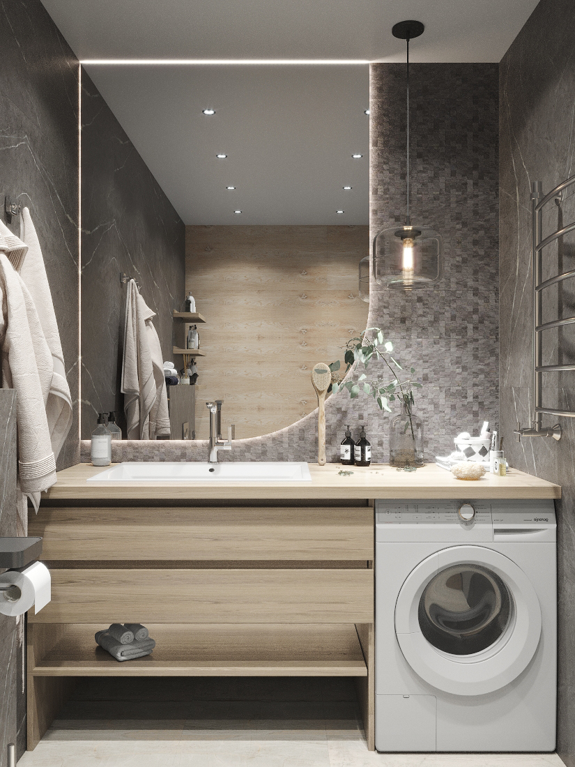 Фото № 5: О современных полотенцесушителях в интерьере ванной комнаты