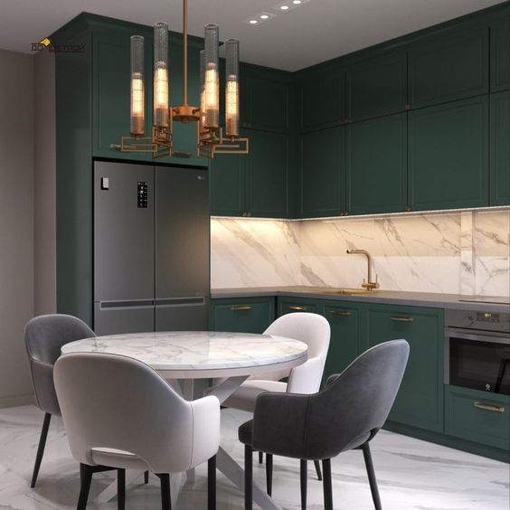 Фото № 4: Интерьер кухни с зеленым гарнитуром: фотоподборка лучших вариантов