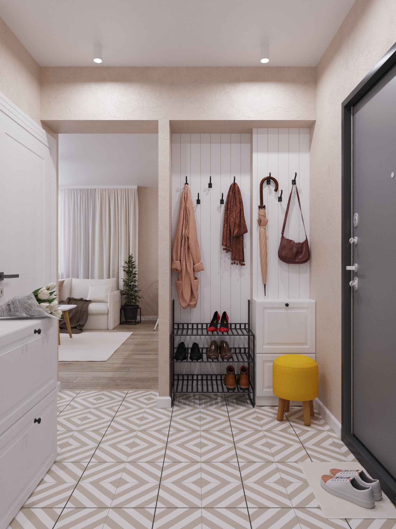 Фото № 2: Дизайн трехкомнатной квартиры с пианино в современном стиле