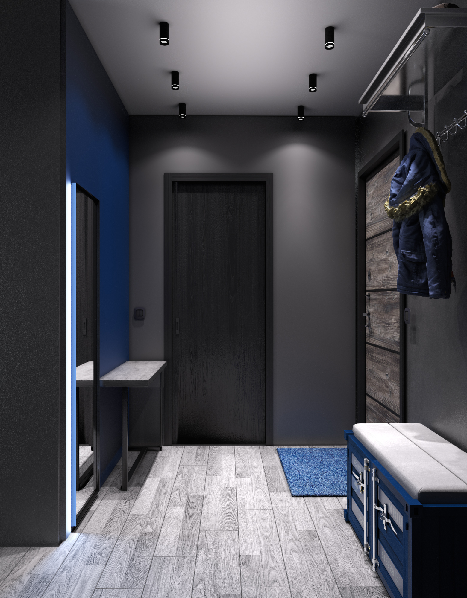 Фото № 1: Проект ReRooms: однушка в стиле лофт со спальней за стеклом