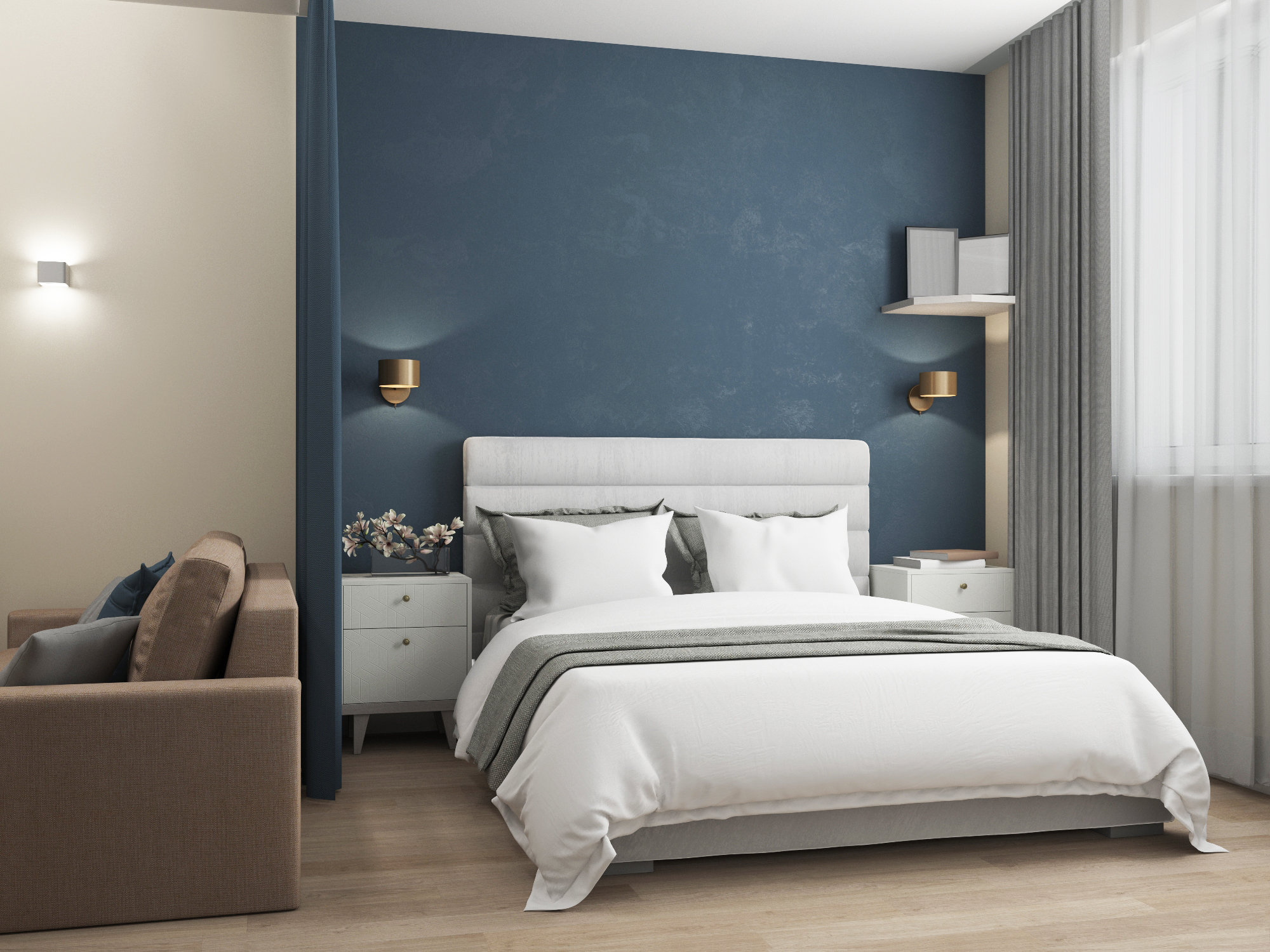 Фото № 6: Для счастья много не надо: уютная однушка в теплых тонах с миниатюрной спальней