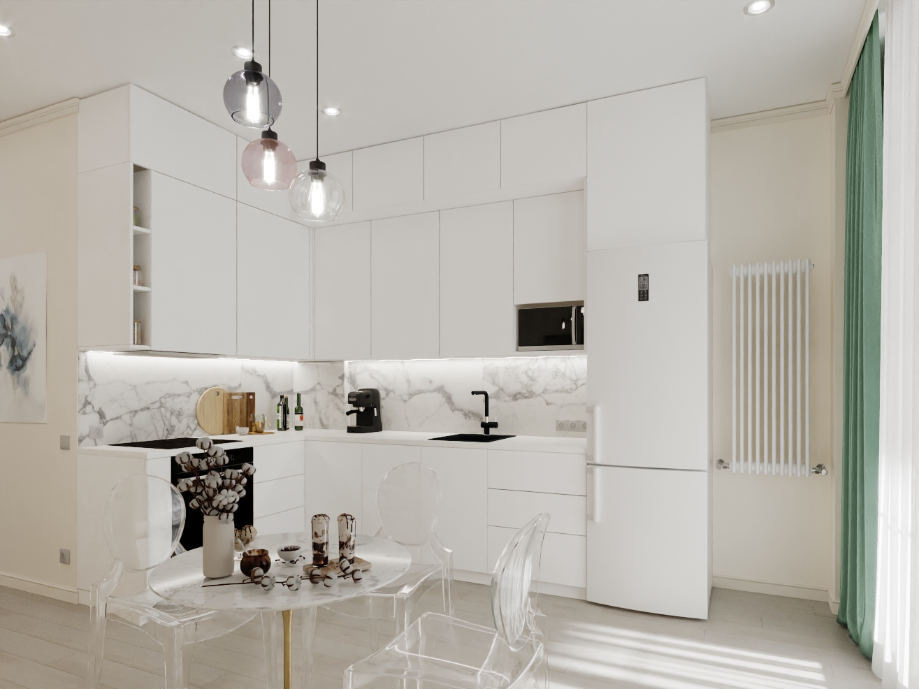 Фото № 6: Кухня в белых цветах: идеи оформления и советы от ReRooms