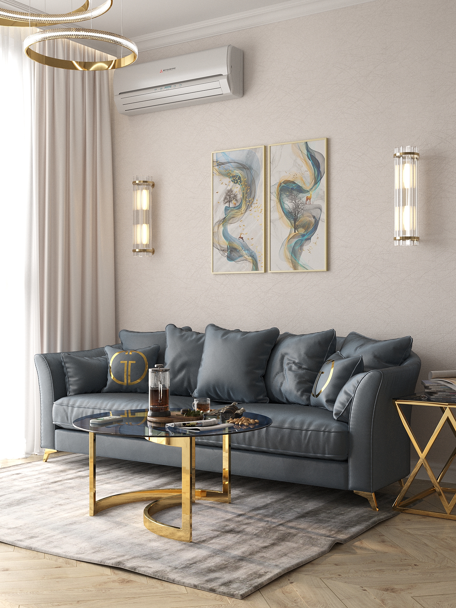 Фото № 1: Гостиная в стиле ар-деко: 20 красивых примеров