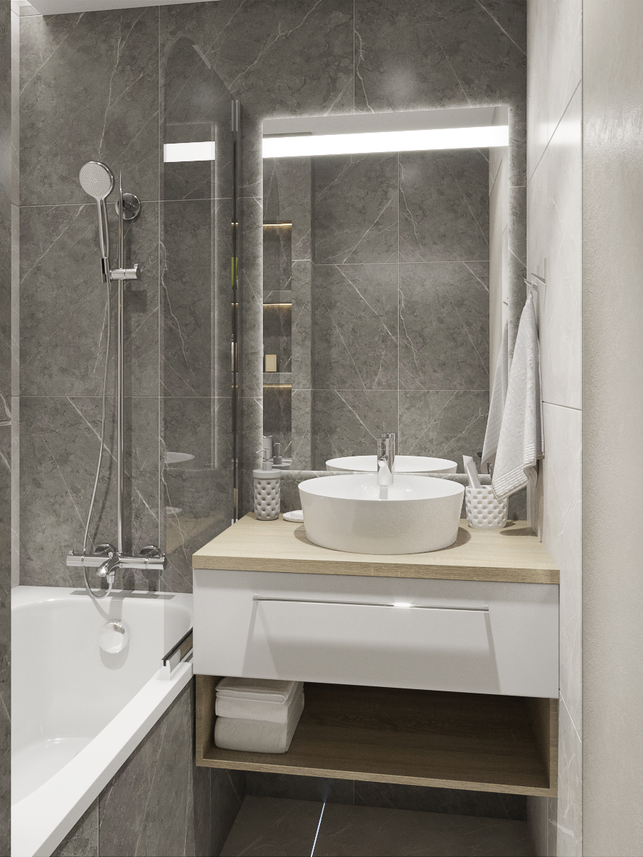 Фото № 4: Дизайн маленькой ванной комнаты: тренды-2024