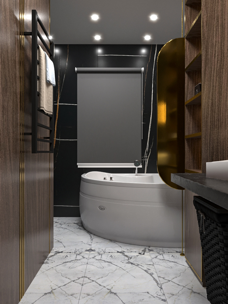 Фото № 4: Черный цвет в ванной комнате: 15 интересных идей