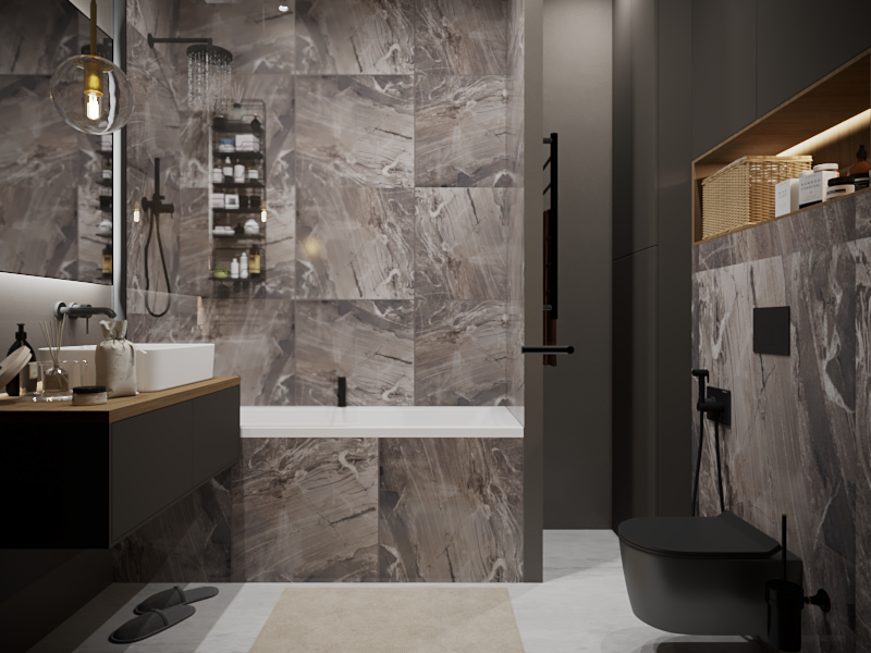 Фото № 6: Черный цвет в ванной комнате: 15 интересных идей