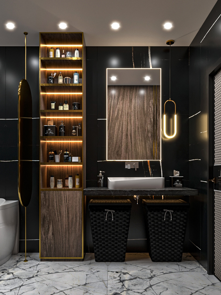 Фото № 12: Черный санузел: 20 классных вариантов